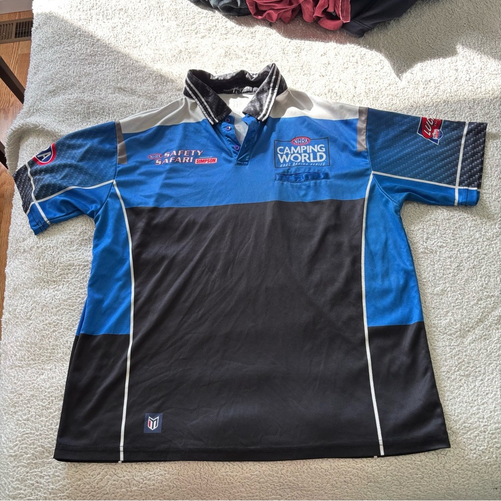 Martin Sports NHRA Drag Racing Camping World Collared Button-Up Shirt